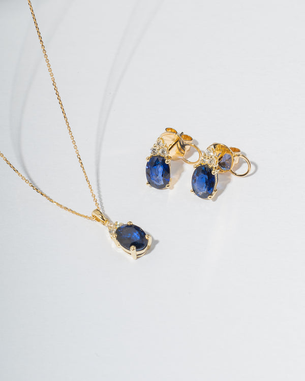 SET ROYAL ZAFIRO EN ORO AMARILLO CON DIAMANTES