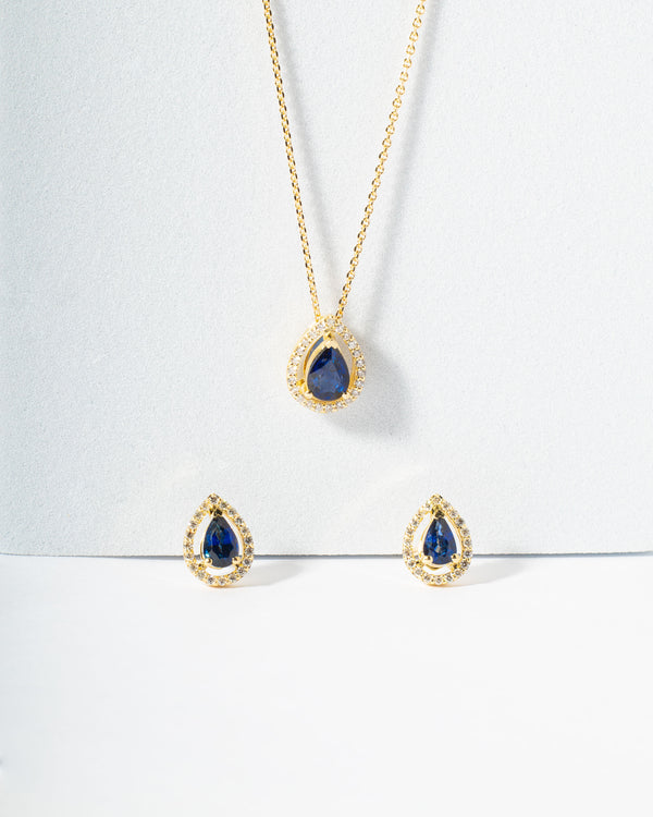 LACRIMA BLUE- SET ZAFIRO Y DIAMANTES EN ORO 18K