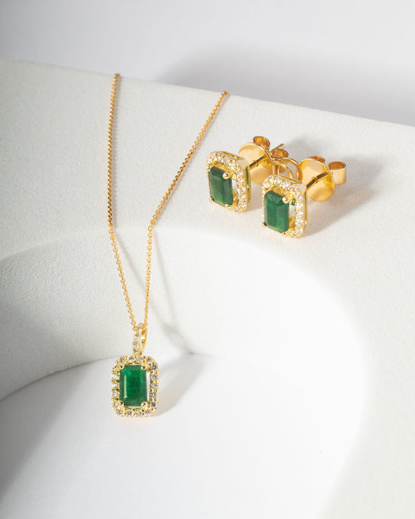 VERDE IMPERIAL SET DE ESMERALDA Y DIAMANTES